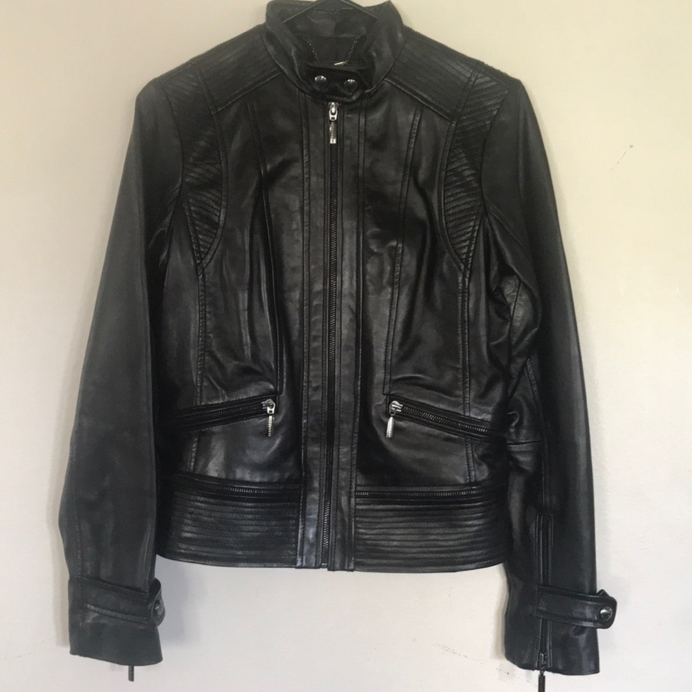 Black leather jacket